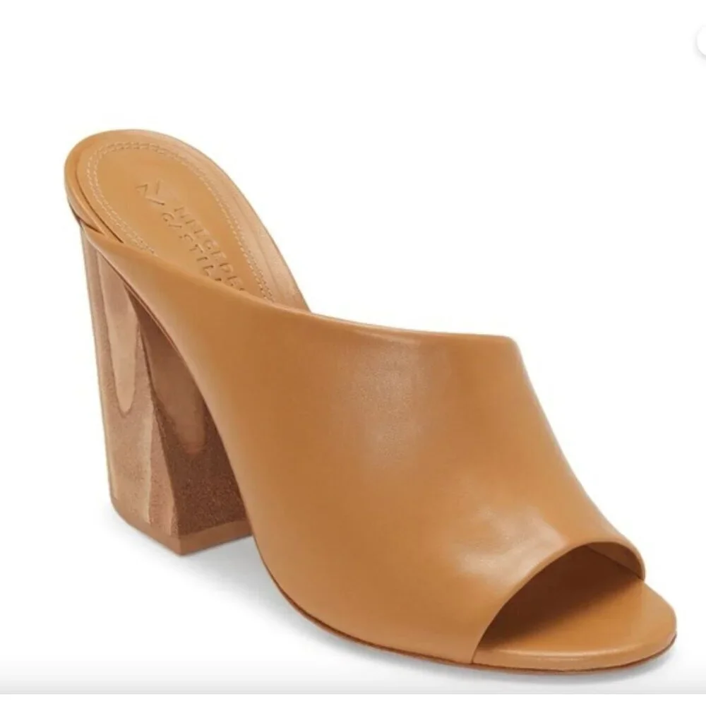 Mercedes Castillo Izar High Mule Sandal Sand Womens Size 7.5